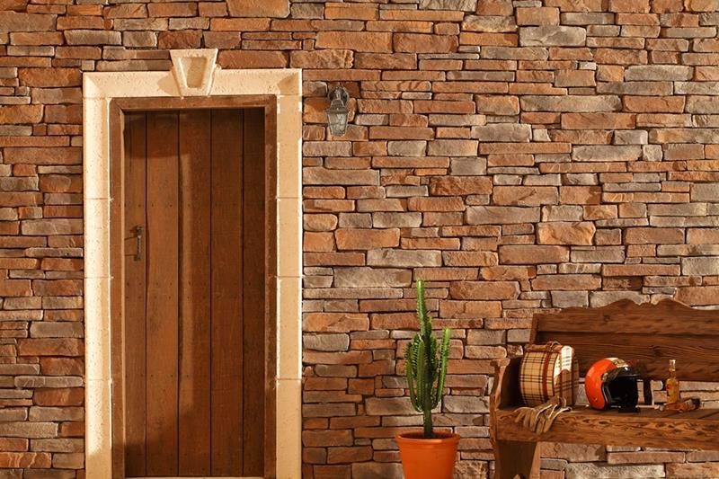 Pratik ve hızlı uygulanan dekoratif taş duvar montajı.