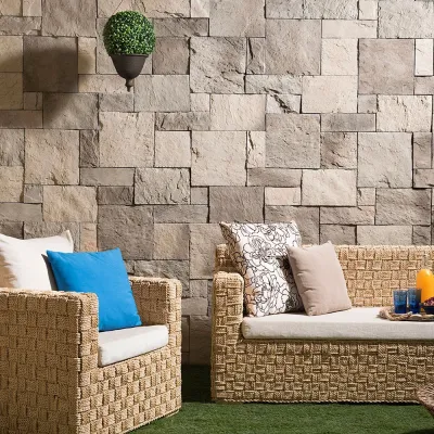 Perta bahçe duvarı dekoratif kültür taşı kaplama uyguması