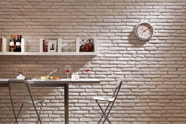 Beyaz dekoratif tuğla duvar kaplama