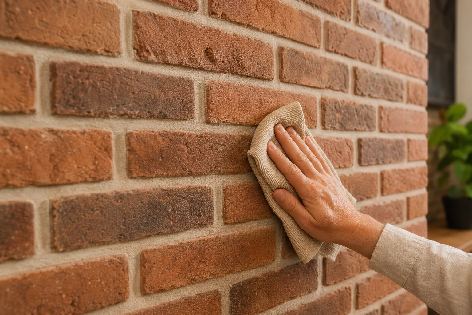 Dekoratif Tuğla Duvar Temizliği Dekoratif tuğla duvar temizliği