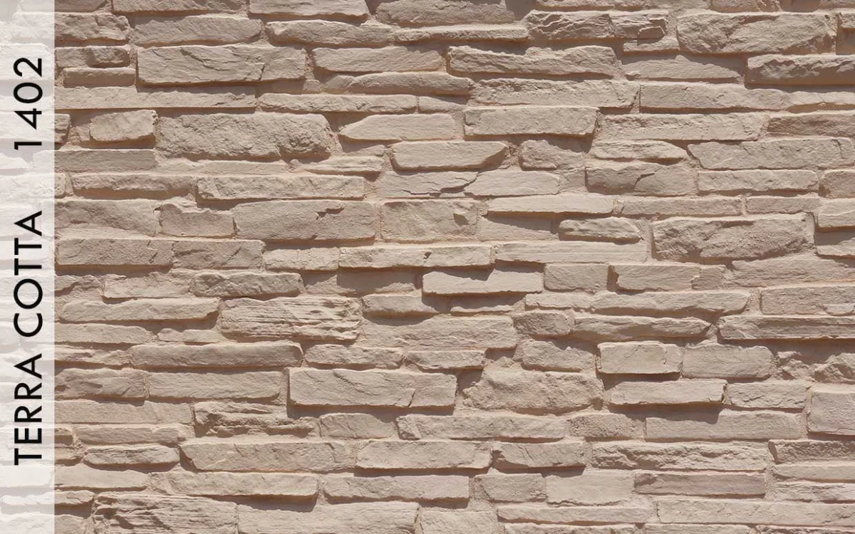 Piedra Taş Panel Terra Cotta renk ve doku görünümü