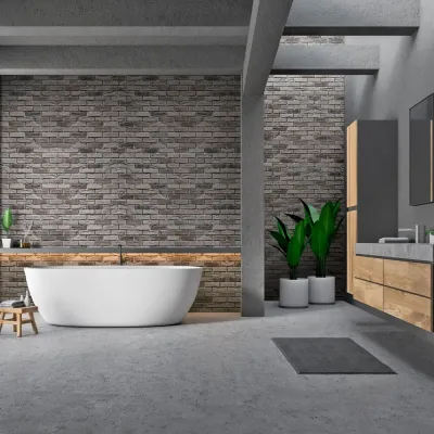 Dekoratif Tuğla Loft Banyo