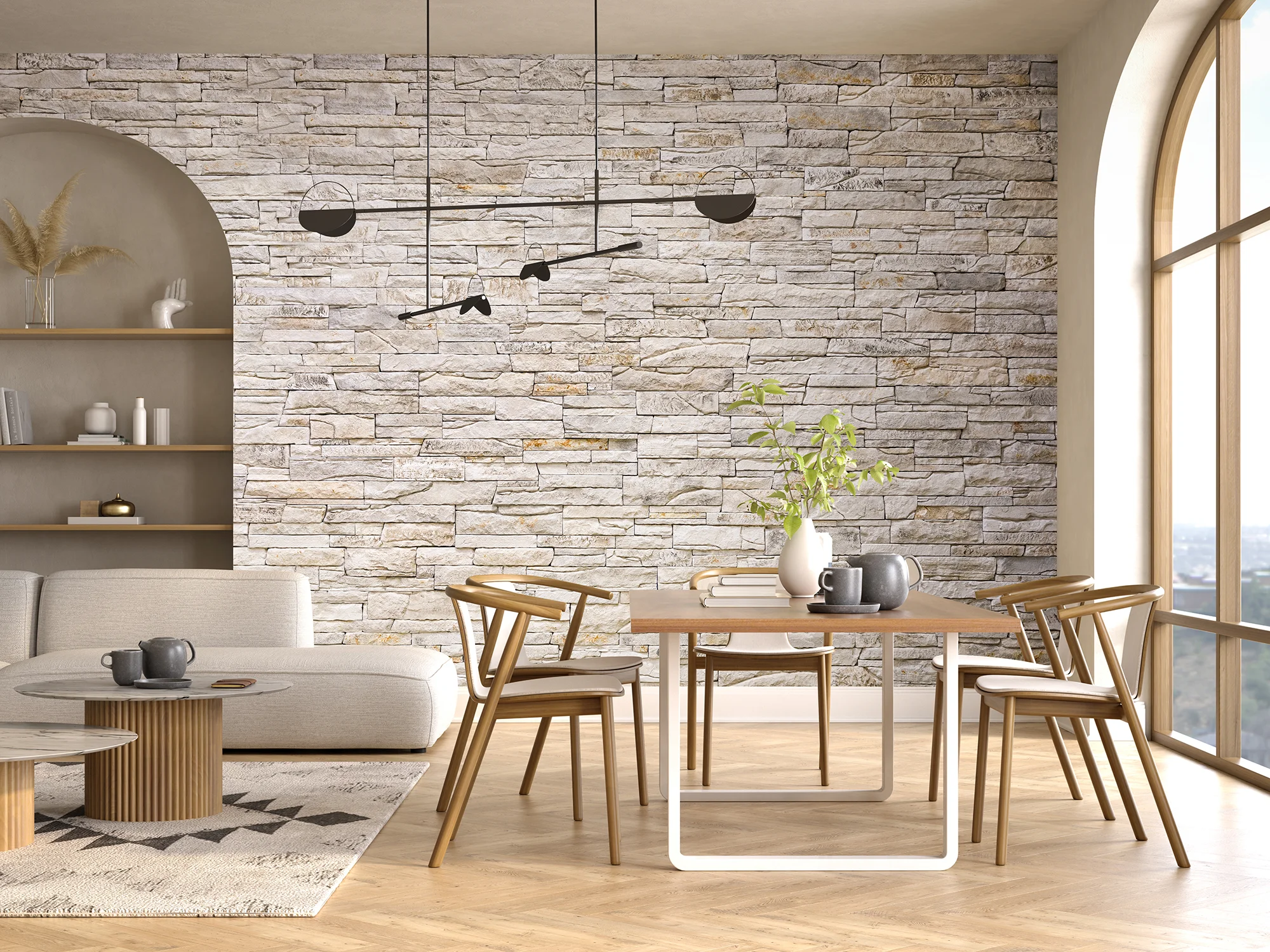 İnka kültür taşı Pearl Plus Natural iç mekân uygulaması