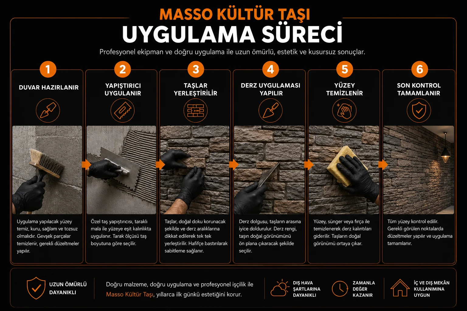 Masso kültür taşı uygulama sürecinin altı adımı