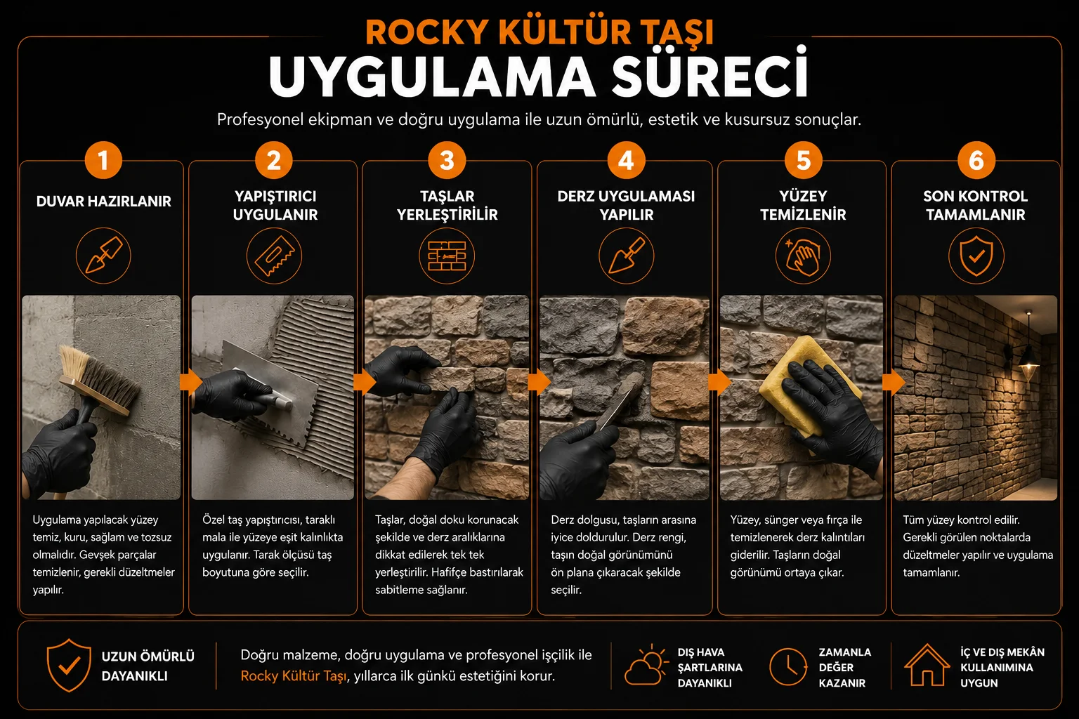 Rocky Kültür Taşı uygulama sürecinin altı adımı