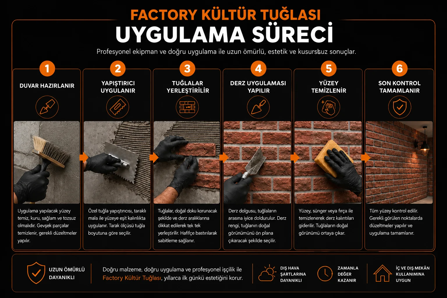 Factory kültür tuğlası uygulama sürecinin altı adımı