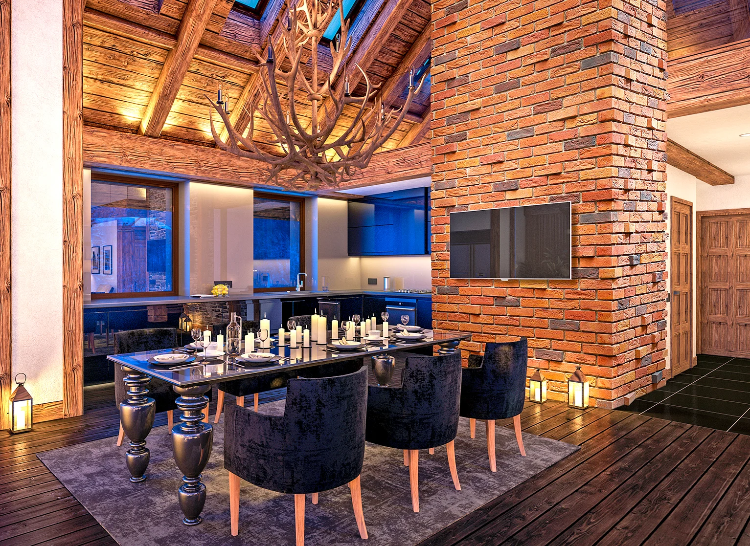 Loft kültür tuğlası tv arkası örneği