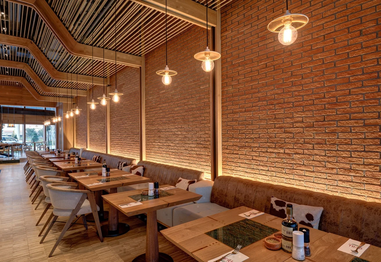 Slimfix kültür tuğlası restoran örneği